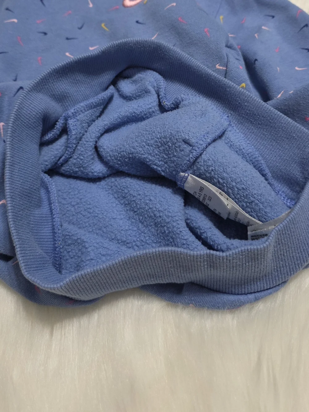 Nike Girls' Blue Hoodie, Size 5, Embroidered Logo